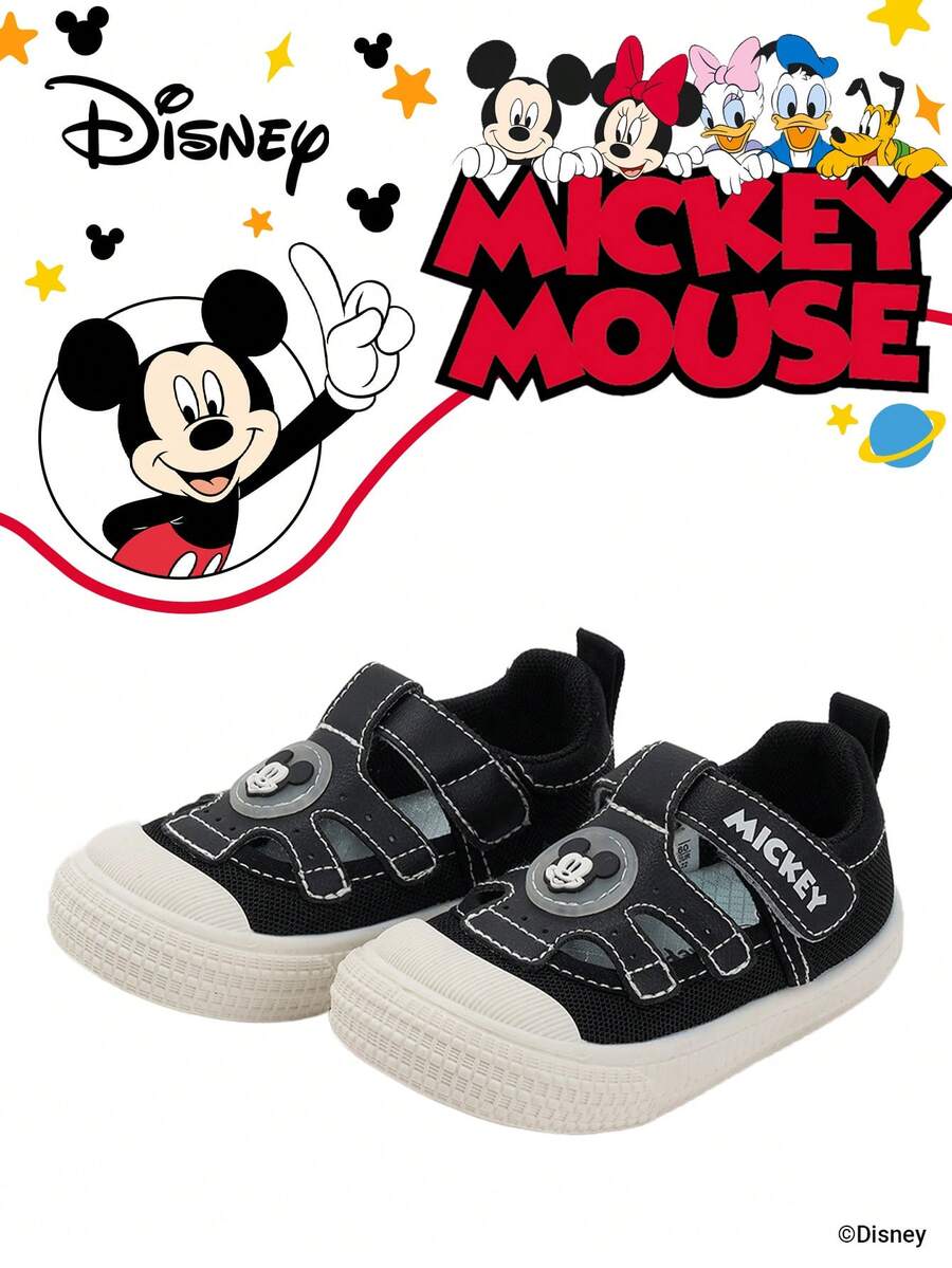 Disney 1 Pair  Collaboration Children's Sneakers, Suitable For Daily Wear, Festivals, Sports And Outdoor Activities, Comfortable, Non-Slip, Breathable (Boys' Sneakers, Boys' Skate Shoes, Children's Sneakers, Girls' Sneakers, Girls' Skate Shoes) - Black - View 1