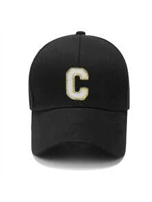 1 chiếc mũ lưỡi trai đen in 26 chữ cái từ A đến Z, mũ chống nắng cổ điển cho trẻ em với khóa cài nhanh, mũ đội hàng ngày thoải mái cho trẻ em vào mùa xuân hè. - màu đen - Xem 8