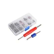 102pcs Assortment A/C R134a/R12 Refrigeration Tire Valve Stem Cores Tool Kit - 102 piezas (núcleo de 100 valores + 2 herramientas de extracción) - Ver 10
