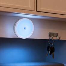 LED Smart Motion Sensor Night Light, USB Rechargeable Wireless Magnetic LED Cabinet Lamp, Emergency Auto Lighting - Round - View 2