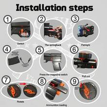 QICOOCIQ SCR Gel Water Ball Blaster,For Outdoor Activities Game Party.2MODE:Hand Movement And Electric Full Auto (Without Water Beads) - 棕色 - 查看 7