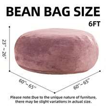 6FT Large Memory Foam Beanbag, Beanbag Sofa, Large Memory Foam Beanbag, Fluffy, Giant Round Floor Beanbag With Soft Microfiber Cover, Comfortable Sofa, Suitable For Living Room, Bedroom And Dorm Room - Hồng - Xem 7