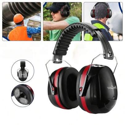 Noise-Cancelling Hearing Protection Earmuffs | Adjustable Sound-Blocking Headphones With Soft Headband For Shooting, Woodworking, Study & Lawn Care | Comfortable Ear Defenders For Loud Environments