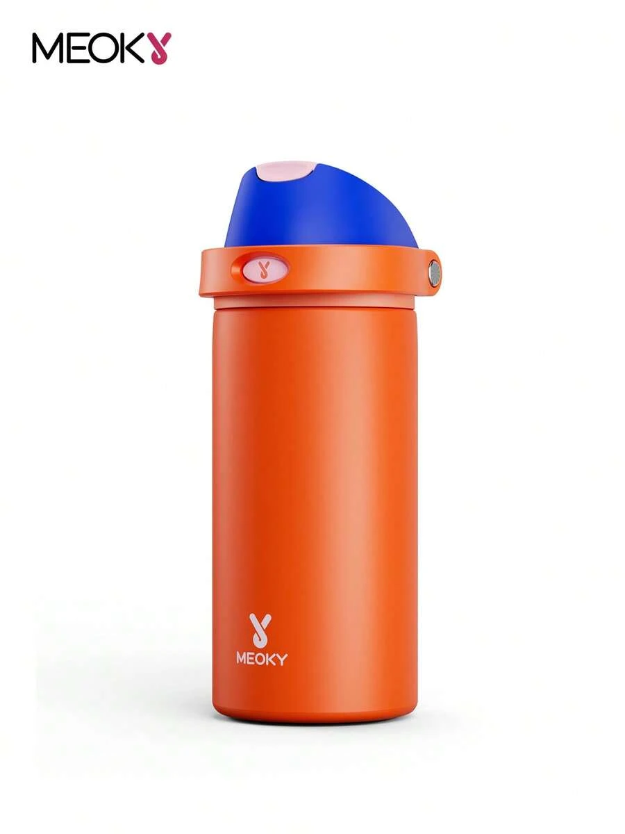 Meoky 18oz Vacuum Insulated Water Bottle With 2-In-1 Straw And Spout Lid, Keeps Hot/Cold For 24 Hours, Leak-Proof, Fits Car Cup Holders, Stainless Steel Cup Suitable For Sports, Travel And School - Orange - View 1