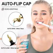 TOLDATLI Mouthwash Dispenser For Bathroom, 1 Pack Black Glass Mouth Wash Container With Cup, 17 Fl Oz Mouthwash Decanter Bottle Set, Refillable Mouthwash Pump Dispenser - ColorD - 查看 3