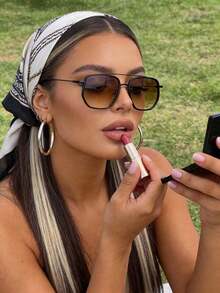 1pc Women's Mirrored Frame Boho Style Fashion Outdoor Protective Travel Daily Accessory - 漸層色 - 查看 9