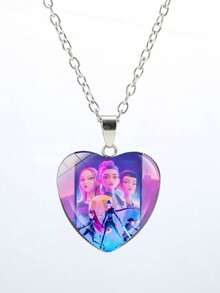 Colgante de collar con forma de corazón de grupo femenino SK-POP de , cadena de suéter con corazón de melocotón de dibujos animados de anime, regalo del Día de San Valentín - Multicolor - Ver 3