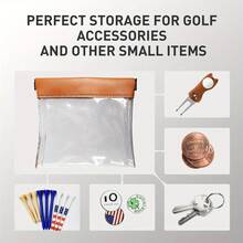 1pc Transparent PVC Golf Spike Bag With Automatic Buckle Design And Hanging Hook, Portable Spike Storage Bag - Multicolor - View 4