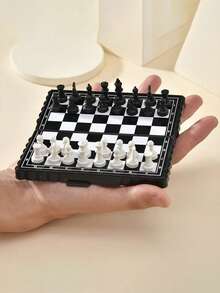 1 Set Mini Magnetic Chess Set, Portable Magnetic Chessboard, Foldable Magnetic Chess Pieces, Suitable For Travel, Leisure & Entertainment, Gatherings, Parties, Graduation Ceremonies - Multicolor - View 5