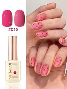 KAMUA 2瓶玫瑰粉色凝胶指甲油套装，12毫升半透明指甲油，春夏透明凝胶指甲油，可卸除，UV灯固化，适合美甲DIY - 彩色 - 查看 6