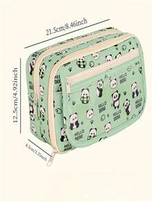 1 pieza Nuevo estuche de papelería con diseño de Panda de gran capacidad y varios compartimentos, elegante caja de lápices con estilo de dibujos animados para niñas y niños, útiles escolares de alta calidad, ideal para viajes, maleta, bolsa de viaje, artículos de viaje esenciales, artículos de vacaciones, cajas de almacenamiento de papelería, portalápices de colores, bolsa organizadora de viaje, bolsa de maquillaje, bolígrafos, bolígrafo, papelería, estuche de lápices, bolsa de lápices, escuela, estuche de lápices grande, equipo de oficina, artículos para la escuela, papel de notas, decoración Kawaii, vuelta al colegio - Multicolor - Ver 4