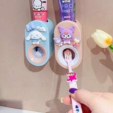 SANRIO Cartoon Cute Wall-Mounted Automatic Toothpaste Dispenser Set, Adorable Toothpaste Dispenser, Toothpaste Squeezer, Perfect Valentine's Day Gift, Thoughtful Gift - Red and Blue Large Size - View 3
