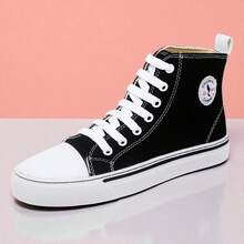 Women's High-Top Sneakers, Casual Star Shoes, Comfortable And Lightweight - 黑色 - 查看 4
