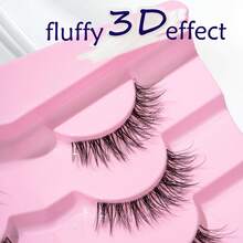 7 Pairs Natural Looking False Eyelashes, Lengthening, Fluffy, Soft, Delicate, Lively, Cute, Transparent Stem, Very Realistic, Suitable For Daily Use, Light Makeup, Dates, Sweet, Makeup Eyelashes - Natural Lashes - View 4