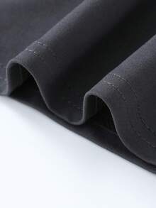 青少年男童街头风无袖T恤，狼头图案，几何元素点缀，宽松背心，适合滑板、周末休闲、街头风、日常休闲穿着 - 深灰色 - 查看 6