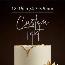 Hiasan Kue Pernikahan Emas Mr. & Mrs. - Akrilik Rustic Kustom dengan Potongan Laser, Nama Kustom, Dekorasi Ulang Tahun Pernikahan, Dekorasi Kue Efek 3D, Pesta Lajang - Topi Kue Pernikahan Emas - View 13