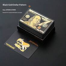 金箔镶嵌美元网格图案 - 哑光耐用特殊用途扑克牌，节日、派对和互动游戏的完美礼物 - 彩色 - 查看 12