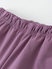 mini bala Young Girl Straight-Leg Pants, Structured Fit, Water-Resistant, Non-Binding Waist, Comfortable Spring Pants 2026 - Purple - View 6