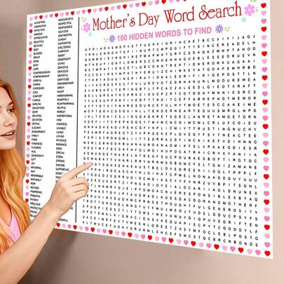 Tranh trò chơi Ngày của Mẹ - Trò chơi ô chữ Ngày của Mẹ, Tìm từ trong tiệc tùng, Câu đố tương tác cỡ lớn, Hoạt động gia đình vui nhộn, Trò chơi tiệc tùng đơn giản và thú vị, Hấp dẫn khi chơi cùng bạn bè và bạn học, Vật trang trí và quà tặng hoàn hảo, Món quà tuyệt vời dành cho mẹ nhân Ngày của Mẹ.