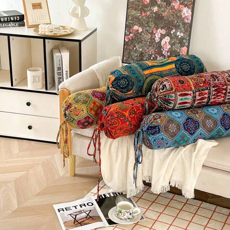 Oblong Sofa Lumbar Pillow, Bohemian Candy-Shaped Sleeping Hugging Pillow, Bed Pillow, Lumbar Pillow, Office Sofa Chair Lumbar Support Cushion, Nap Pillow, Waist Pillow, Pregnancy Bedside Back Cushion, Hot Selling - Multicolor - View 1