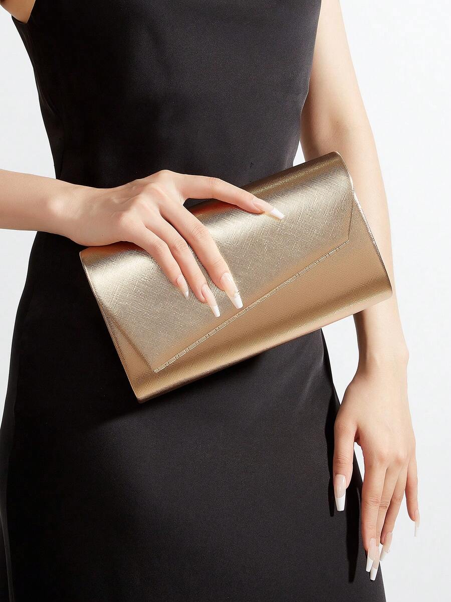 Túi xách cầm tay lấp lánh, sang trọng, bóng bẩy với khóa kim loại mạ vàng mỏng, chất liệu PU, dành cho nữ, kèm dây xích kim loại, thích hợp làm quà cưới, tiệc tùng, khiêu vũ, sinh nhật. Dung tích lớn, đựng được điện thoại và mỹ phẩm. - Rượu sâm banh - Xem 1