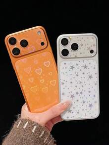 Shiny Iridescent Laser Heart Screen Protector + Camera Lens Protector Compatible With IPhone 17Pro/17Promax, Dust-Proof, Scratch-Resistant, Minimalist & Elegant Design - Clear - View 2