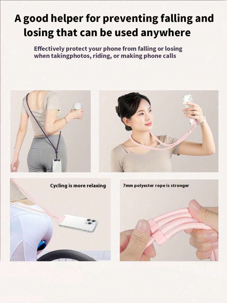 可调节防丢防摔手机挂绳，新款智能手机腕带配件，防盗编织手机线，高品质手机吊坠，紫/黑色，适合户外运动、跑步、背婴儿，也是送给家人和朋友的生日礼物。 - 彩色 - 查看 10
