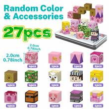 27块磁性积木，独角兽彩虹花园STEM玩具，酷炫儿童玩具，男孩/女孩玩具，圣诞礼物，万圣节派对礼物，返校礼物，带金属盒 - 彩色 - 查看 11