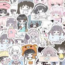 62张可爱卡通动漫贴纸，萌萌哒女生贴纸，可用于装饰手机壳、手账、水瓶、滑板、吉他等，也是返校用品和礼物的理想之选。 - 彩色 - 查看 8
