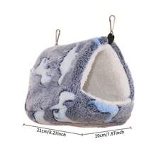 ITANDME 豚鼠藏身处 温暖鸟巢 蓬松鹦鹉笼床 悬挂式小型动物吊床 毛绒小窝 鹦鹉隐蔽小屋 刺猬藏身处 小型宠物藏身处 适合小型动物 - 彩色 - 查看 12