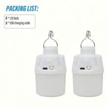 LiHangStar 1/2/4/8 Stücke USB aufladbare Campinglampen, tragbare Handlampe, hängende LED Zeltbeleuchtung, hochhelle Laterne, 3 Beleuchtungsmodi, mit Haken, für Notfälle, Camping, Angeln, Garten, Stand - Weiß - Übersicht 10