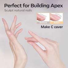 2PCS 15ml Spring Summer Base Coat And 7 IN 1 Building Nail Gel Set Nail Supplies, Shine Finish And Long Lasting, Soak Off LED Nail Lamp Gel Valentine's Day Gifts For Women, For Home DIY And Nail Salon - 無色 - 查看 4