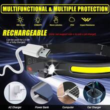 1PC LED Zoomable Multi-Function Headlamp USB Rechargeable LED Motion SensorPortable Headlight Waterproof IPX6 For Camping, Fishing, Hiking, Night Work & Outdoor Adventures - Multicolor - View 6