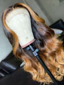 200 Density Brown Ombre To Blonde Lace Front Wigs Human Hair For Women Body Wave Lace Closure Wigs Human Hair With Baby Hair 13x4 HD Transparent Water Wave Lace Frontal Wig Human Hair For Daily Life - 強調 - 查看 1