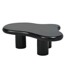Irregular Cloud-Shaped Coffee Table, 97 Cm Long, 67 Cm Wide, 32 Cm High, MDF With Felt Pads, Lacquered Surface, Creative Coffee Table - Black - View 10