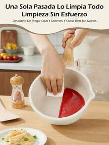 Juego de ollas antiadherentes de 22 piezas, de cerámica antiadherente, de granito. PFOA, plomo y cadmio. Ligero, de calentamiento rápido y uniforme, fácil de limpiar, ultrarresistente, con asas extraíbles de imitación de baquelita. Versátiles ollas de granito aptas para todo tipo de cocinas, incluyendo inducción, gas, eléctricas y vitrocerámica. Diseño apilable o encajable. Se guardan fácilmente en armarios o cajones. Ideales también para camping y viajes en autocaravana - Albaricoque - Ver 6