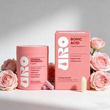 URO Kit de Cuidado Íntimo Femenino U RO | Supositorios de Ácido Bórico + Probióticos Vaginales | Con Aloe y Ácido Láctico | Alivio Rápido de Olor, Restablece pH y Equilibrio de Flora | 12 Supositorios + 60 Cápsulas Veganas - Combinación - Ver 3