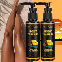 MELAO 身体美黑油，易于涂抹，自然光泽，快速打造古铜色肌肤，适合白皙至中等肤色，轻松实现无日晒美黑，适合所有肤质，打造完美夏日肌肤。 - 棕色 - 查看 2
