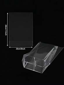 50个装扁平折叠礼品袋，透明塑料糖果袋（带抽绳），透明塑料礼品袋（带扎带），透明塑料面包袋，塑料袋，饼干袋，糖果袋，适用于生日派对、圣诞节、万圣节等各种场合。 - 多色 - 查看 8