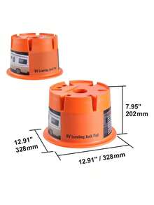 Trailer Jack Block, 2000 Lbs Capacity Per RV Leveling Block, High-Quality Polypropylene RV Camper Stabilizer Blocks, RV Travel Accessories Use For Any Tongue Jack, Post, Foot, 5th Wheels, 2-Pack - Orange - View 10
