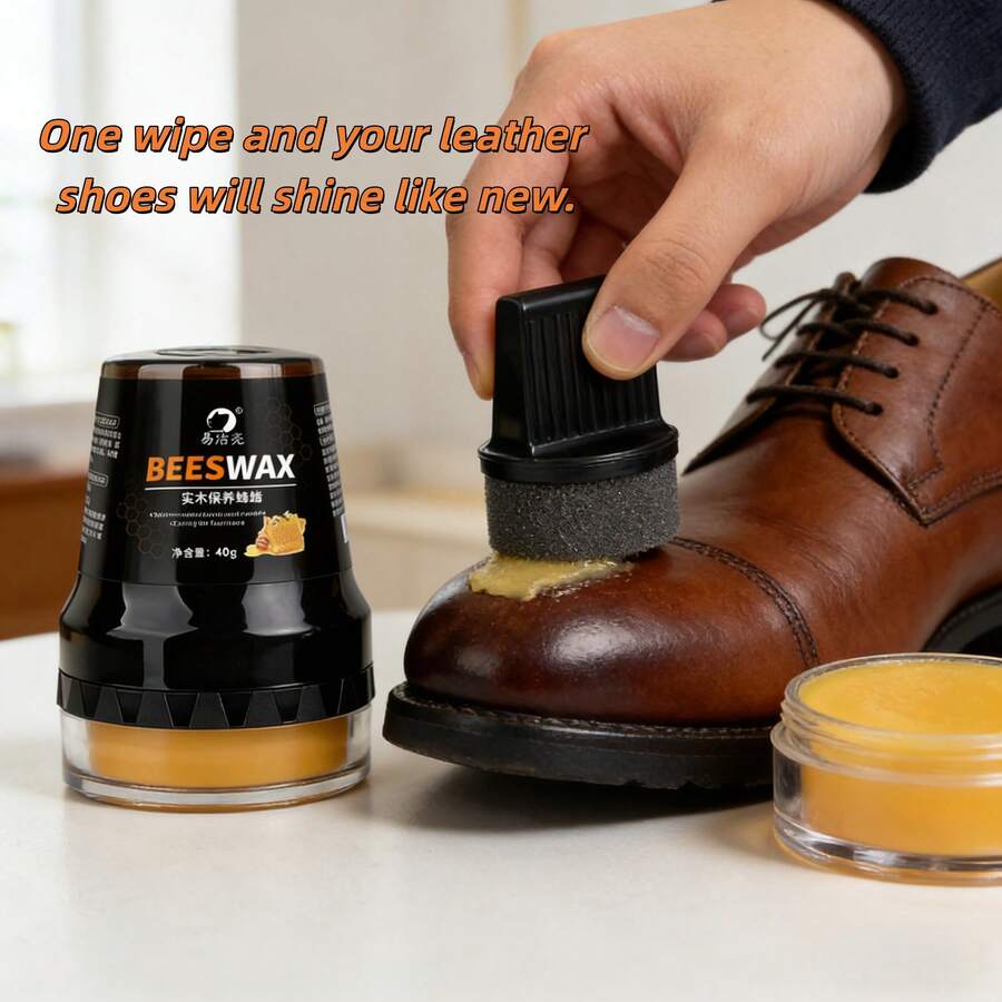 Beeswax Leather Care Cream - Nourish Protect & Restore Dry Leather Items - Orange - View 1