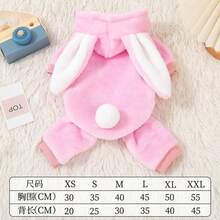 1pc Pet Hoodie, Cute Rabbit Design, Autumn/Winter Cat/Dog Sweatshirt Suitable For Small/Medium Pets - Pink - View 7