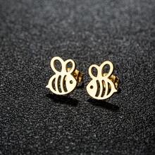1Pair Small Bee Stud Earring Stainless Steel Mini Earrings For Women Girls Party Jewelry Gift - GED276 - View 14