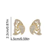 1 Pair Luxury Butterfly Pearl Earrings, Unique Design Elegant Earrings For Girls - Gold - View 4