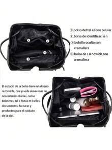 Women Fashion Backpacks - Black - View 7