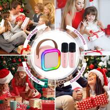 Mini Karaoke Machine, Karaoke Machine For Kids And Adults, Portable Bluetooth Karaoke Speaker With 2 Wireless Microphones And Party Lights, Suitable For Children And Adults, Birthday Gift, Suitable For Girls, Boys, Family Gatherings - Multicolor - View 4