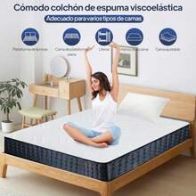 zxxComodo Colcon Indidual - Es scoelas en Caa a Densidad a Resiliencia 190 x 90 x 25  Firmeza Media Transpirable Antiacs oalergenico y Frece El Sueñocolchón - AzulBlanco - Ver 3