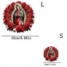 1pc/2pcs/3pcs Sacred Rose Virgin Mary, Red Rose Surrounding Virgin Mary Heat Transfer Patch For DIY T-Shirt, Sweatshirt, Jeans, Hoodie, Backpack, Jacket, Handbag, Pillow - L - View 4