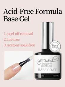 GELPOLISH 3-Piece Set: Base Coat, Top Coat & 7-In-1 Nail Care Kit, Provides Glossy & Long-Lasting Effect, No Wipe Top Coat, LED Lamp Curing, DIY Nail Design, Valentine's Gift For Her - 無色 - 查看 4