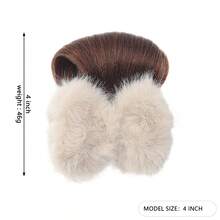 女士低发髻发饰，带爪夹和发圈，毛茸茸的碎发修饰脸型，自然蓬松，可扎成后脑勺发髻 - 彩色 - 查看 5